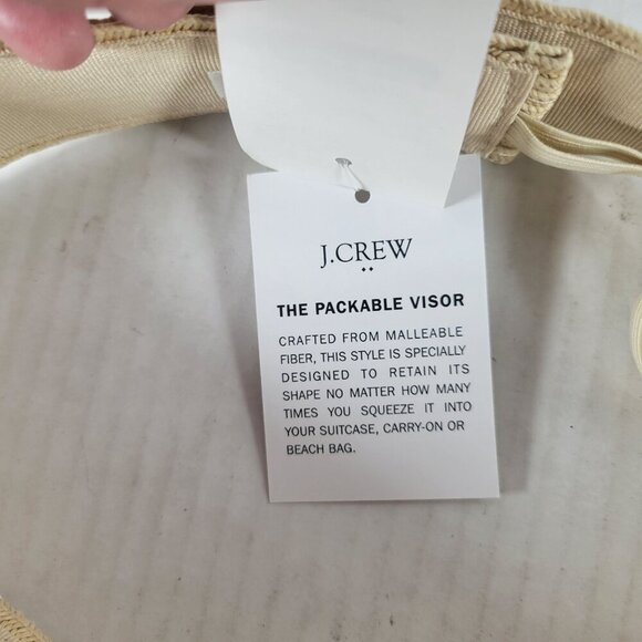 J.Crew Packable Straw Visor Velcro Closure Summer Resort Tennis Golf Hat OS - Picture 6 of 6